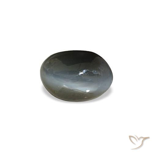 Cat's eye alexandrite naturale grigio da 0,45 ct, taglio ovale, opaco