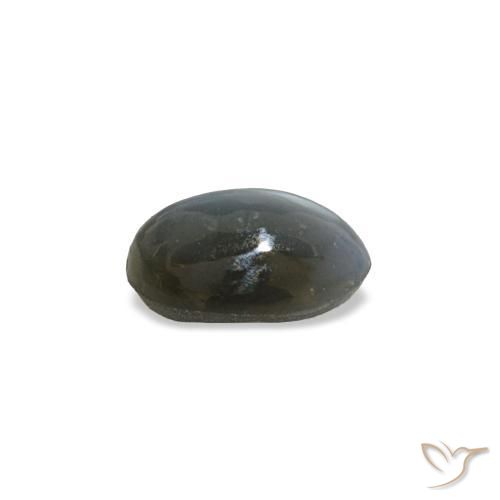 Cat's eye alexandrite naturale grigio da 0,45 ct, taglio ovale, opaco