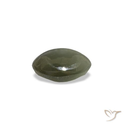 Cat's eye alexandrite naturale grigio da 0,44 ct, taglio ovale, opaco