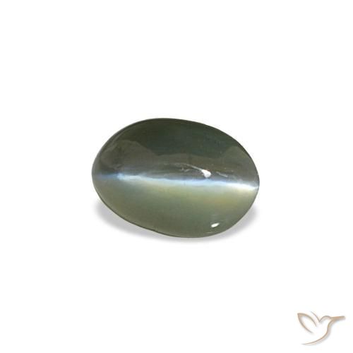 Cat's eye alexandrite naturale grigio da 0,50 ct, taglio ovale, opaco