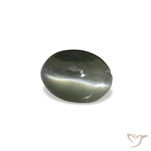 Cat's eye alexandrite naturale grigio da 0,39 ct, taglio ovale, opaco