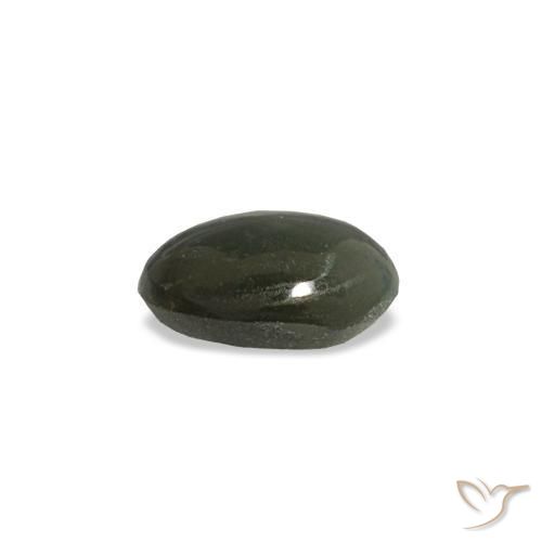Cat's eye alexandrite naturale grigio da 0,39 ct, taglio ovale, opaco