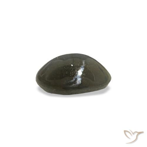 Cat's eye alexandrite naturale grigio da 0,47 ct, taglio ovale, opaco