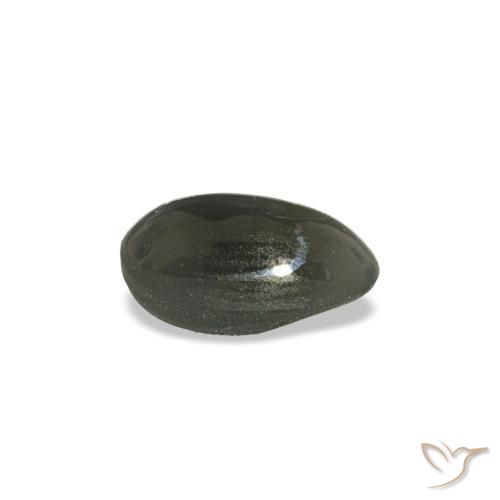 Cat's eye alexandrite naturale grigio da 0,47 ct, taglio ovale, opaco