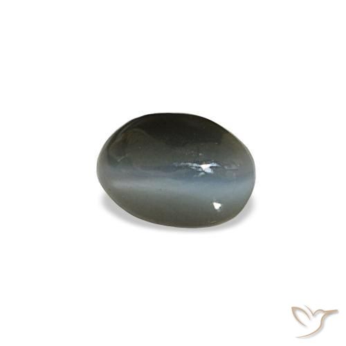Cat's eye alexandrite naturale grigio da 0,50 ct, taglio ovale, opaco