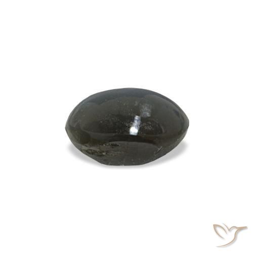 Cat's eye alexandrite naturale grigio da 0,50 ct, taglio ovale, opaco