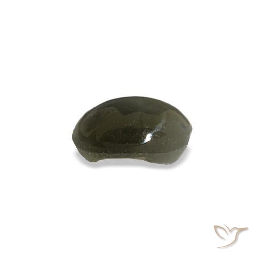 Cat's eye alexandrite naturale grigio da 0,45 ct, taglio ovale, opaco