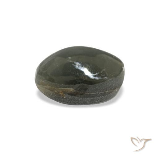 Cat's eye alexandrite naturale grigio da 1,03 ct, taglio ovale, opaco