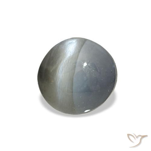 Cat's eye alexandrite naturale grigio da 0,88 ct, taglio ovale, opaco