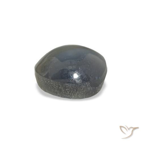 Cat's eye alexandrite naturale grigio da 0,88 ct, taglio ovale, opaco