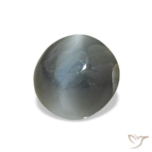 Cat's eye alexandrite naturale grigio da 0,93 ct, taglio rotondo, opaco