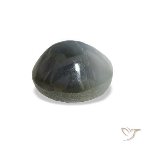 Cat's eye alexandrite naturale grigio da 0,93 ct, taglio rotondo, opaco