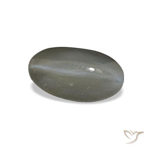 Cat's eye alexandrite naturale grigio da 1,01 ct, taglio ovale, opaco