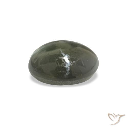Cat's eye alexandrite naturale grigio da 0,64 ct, taglio ovale, opaco