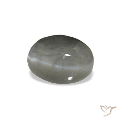 Cat's eye alexandrite naturale grigio da 0,72 ct, taglio ovale, opaco