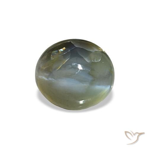 Cat's eye alexandrite naturale grigio da 0,79 ct, taglio ovale, opaco