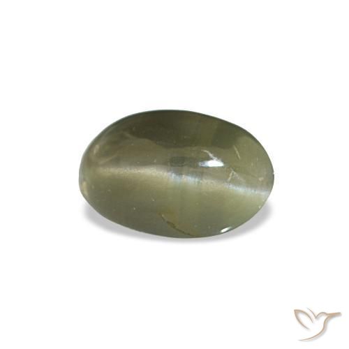 Cat's eye alexandrite naturale verde da 0,34 ct, taglio ovale, opaco