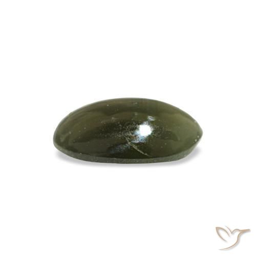 Cat's eye alexandrite naturale verde da 0,34 ct, taglio ovale, opaco