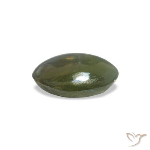 Cat's eye alexandrite naturale verde da 0,38 ct, taglio ovale, opaco