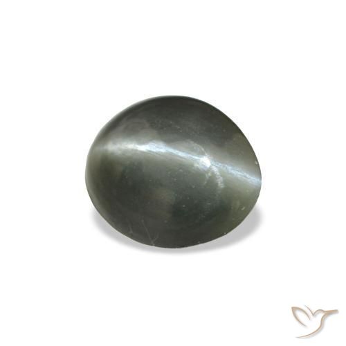 Cat's eye alexandrite naturale grigio da 0,34 ct, taglio ovale, opaco