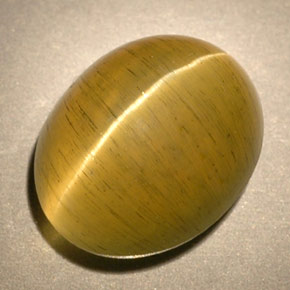 Apatite occhio di gatto verde giallastro naturale da 3,77 ct, trasparente, trasparente/traslucido