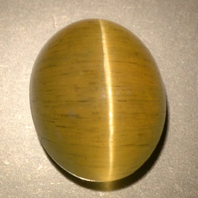 Apatite occhio di gatto verde giallastro naturale da 3,77 ct, trasparente, trasparente/traslucido
