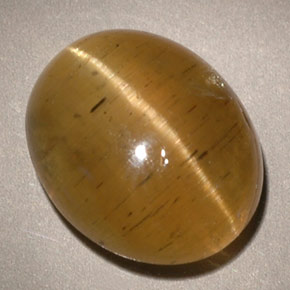 Apatite occhio di gatto Giallo verde naturale da 5.96 ct, Trasparente, Trasparente/Traslucido