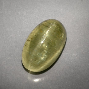 Cat's eye apatite naturale verde da 5,71 ct, trasparente, trasparente/traslucido