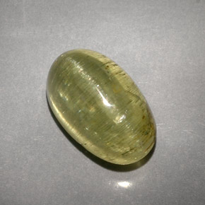 Cat's eye apatite naturale verde da 5,71 ct, trasparente, trasparente/traslucido
