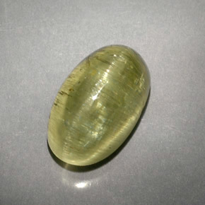 Cat's eye apatite naturale verde da 5,71 ct, trasparente, trasparente/traslucido