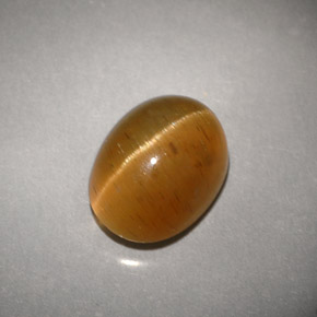 Cat's eye apatite naturale giallo da 3,94 ct, trasparente, trasparente/traslucido