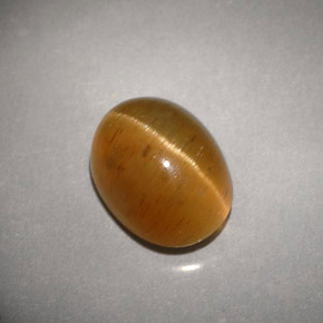 Cat's eye apatite naturale giallo da 3,94 ct, trasparente, trasparente/traslucido