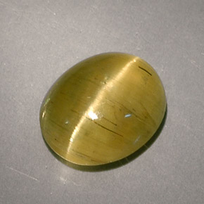 Apatite occhio di gatto Giallo verde naturale da 3.09 ct, Taglio ovale, Traslucido