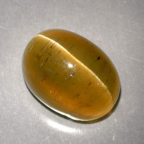 Cat's eye apatite naturale giallo da 3,32 ct, taglio ovale, traslucido