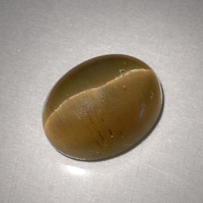 Cat's eye apatite naturale giallo da 3,11 ct, taglio ovale, traslucido