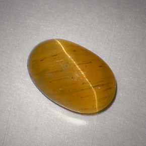 Cat's eye apatite naturale giallo da 2,48 ct, taglio ovale, traslucido