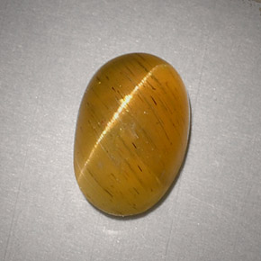 Cat's eye apatite naturale giallo da 2,48 ct, taglio ovale, traslucido