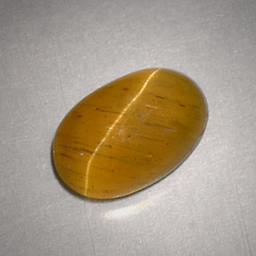 Cat's eye apatite naturale giallo da 2,48 ct, taglio ovale, traslucido