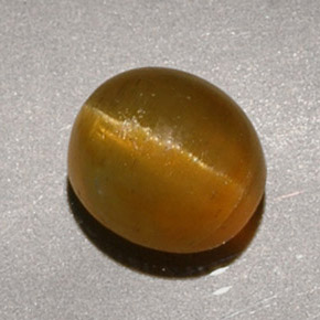Cat's eye apatite naturale giallo da 1,90 ct, taglio ovale, traslucido