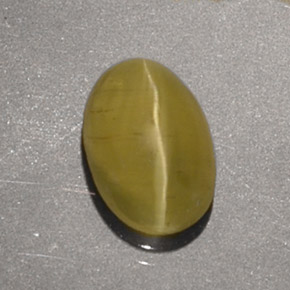 Cat's eye apatite naturale giallo da 1,40 ct, taglio ovale, traslucido