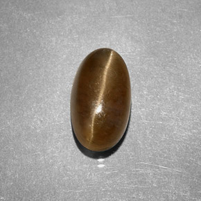 Cat's eye apatite naturale giallo da 3,58 ct, taglio ovale, traslucido