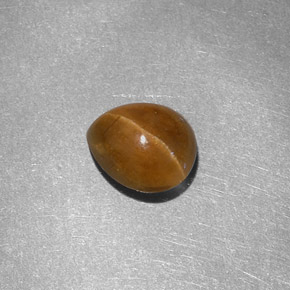 Cat's eye apatite naturale giallo da 1,46 ct, taglio a pera, traslucido