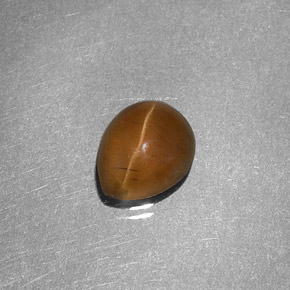 Cat's eye apatite naturale giallo da 1,46 ct, taglio a pera, traslucido