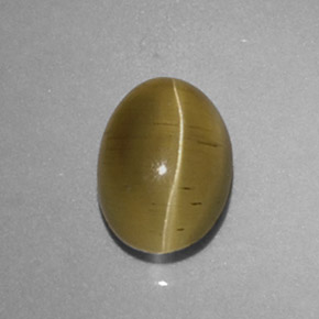 Apatite occhio di gatto Oro verdastro naturale da 1.48 ct, Taglio ovale, Traslucido