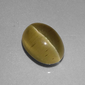 Apatite occhio di gatto Oro verdastro naturale da 1.48 ct, Taglio ovale, Traslucido