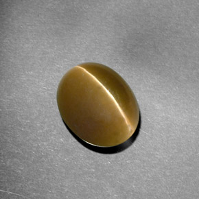 Cat's eye apatite naturale verde da 5,72 ct, trasparente, trasparente/traslucido