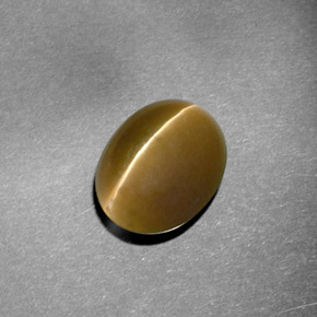 Cat's eye apatite naturale verde da 5,72 ct, trasparente, trasparente/traslucido