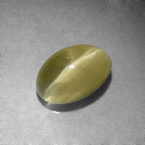 Cat's eye apatite naturale verde da 1,31 ct, taglio ovale, traslucido