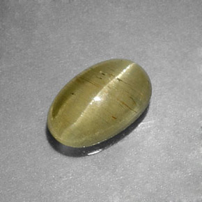 Cat's eye apatite naturale verde da 0,96 ct, trasparente, trasparente/traslucido