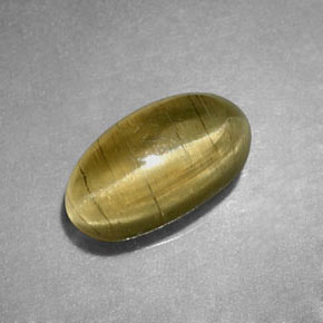 Apatite occhio di gatto Giallo verde naturale da 1.29 ct, Trasparente, Trasparente/Traslucido